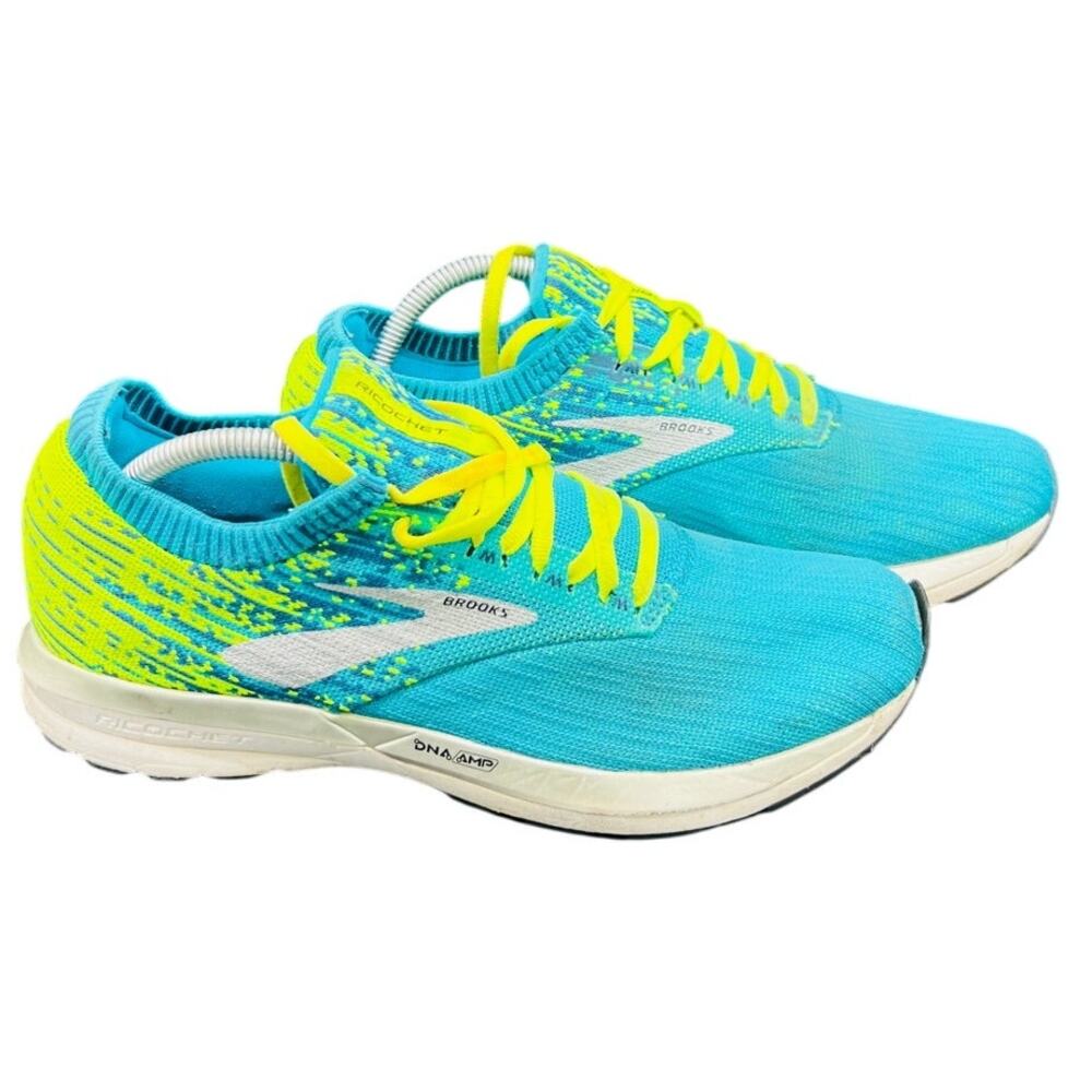 🏃‍♂️ Brooks DNA Amp men 10.5 Blue Neon Road Running Shoes Cushion Lightweight